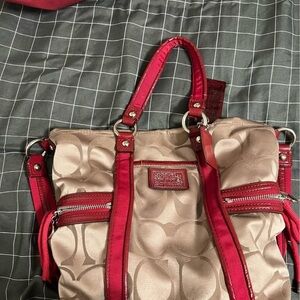 Coach Red and Tan Shoulder Bag